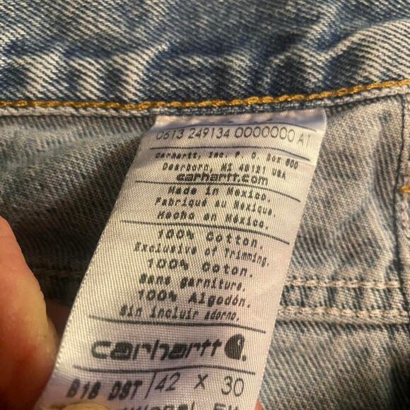 Mens carhartt work denim jeans - Picture 4 of 7